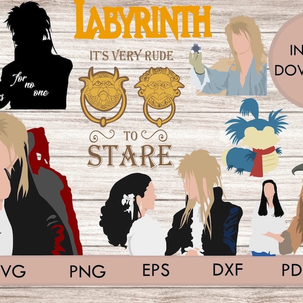 Bundle Labyrinth movie svg png very rude to stare cricut silhouette cutting files