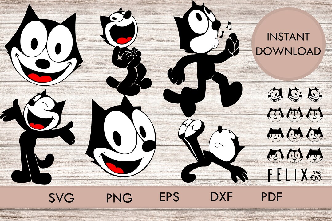 Bundle Felix the Cat Svg Png Felix Cricut Cutting Files Silhouette - Etsy