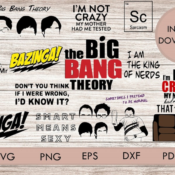 Bundle big bang theory svg png Sheldon Cooper cricut cut files mrs white