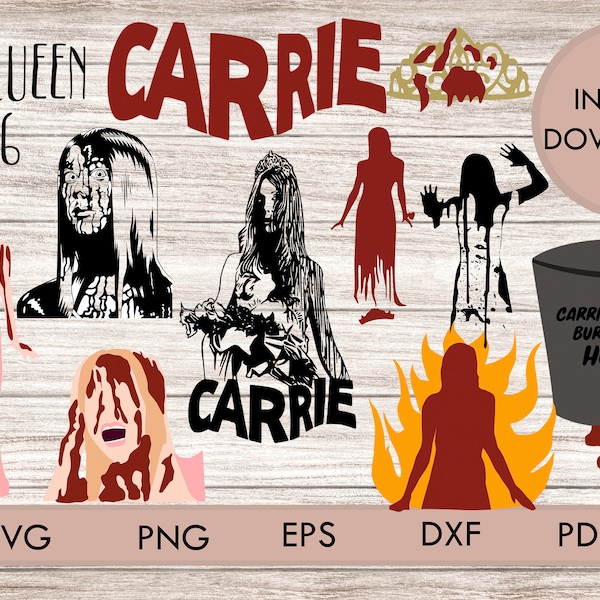 Bundle carrie svg png carrie white horror cricut cut files mrs white