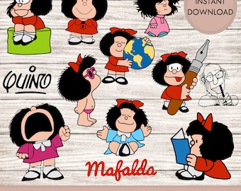 Bundle Mafalda svg png silhouette cutting files