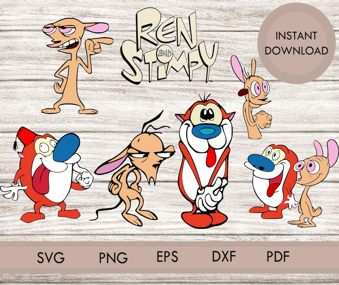 Bundle Ren and Stimpy Svg Png Cricut Cutting Files Silhouette Etsy