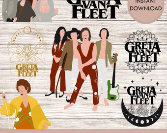 Bundle Greta Van Fleet SVG PNG Cricut Schnittdateien Silhouette