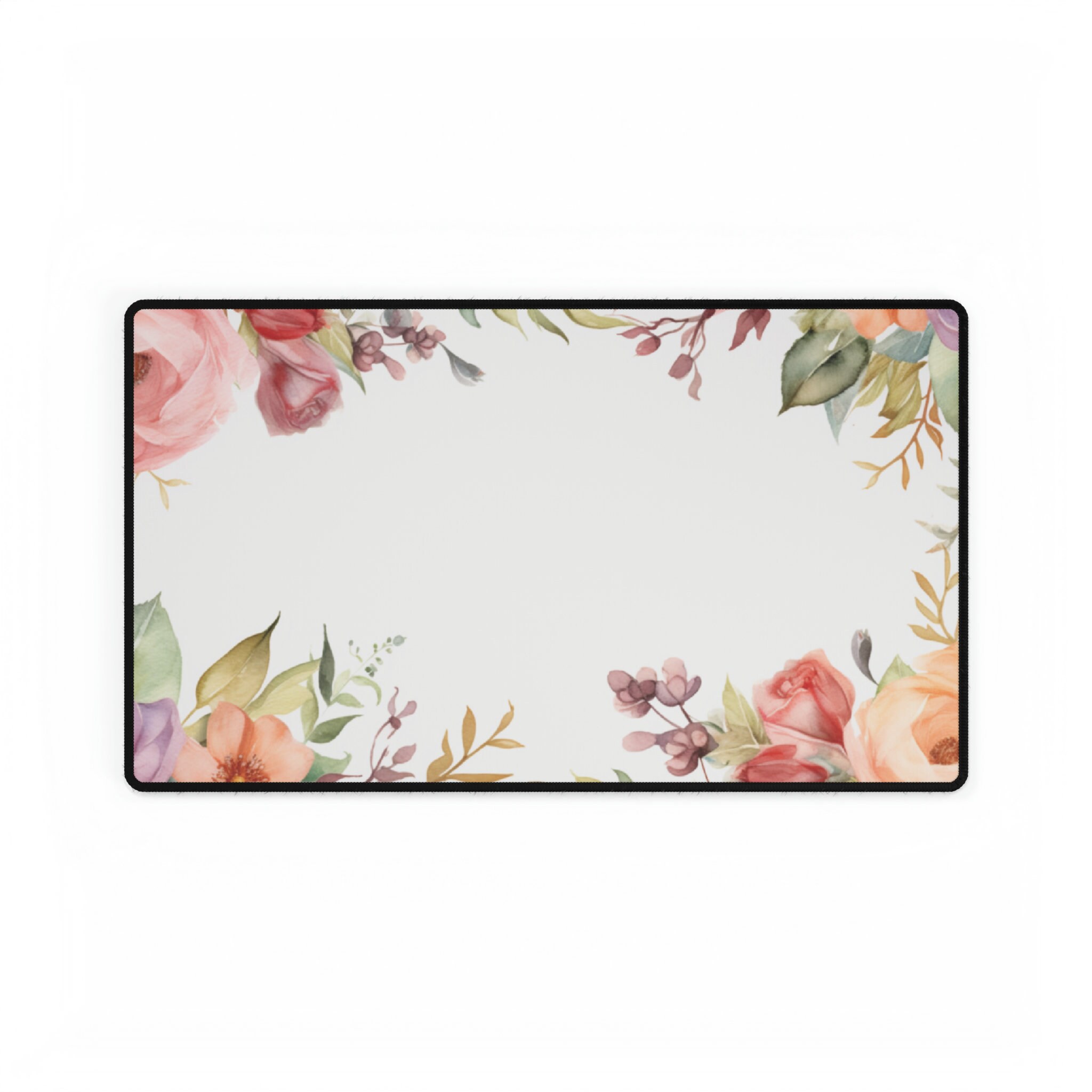 Desk Mats - PHYSICAL PRODUCT - Floral Border Pattern, Nature Theme ...