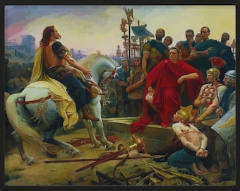 Cuadro enmarcado de Julio César / Lionel Royer, Arte mural de historia romana
