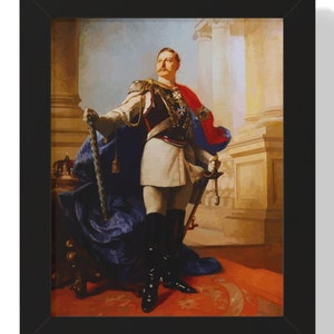 Kaiser Wilhelm II Framed Painting Poster | German Painting | History Kaiser Painting | German Wall Art | Historic Kaiser Wilhelm II Painting