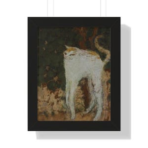 The White Cat 1894 Painting Poster | Pierre Bonnard Painting | Pierre Bonnard Wall Art | Historic Cat Wall Art | Cat Wall Art Decor