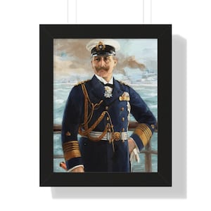 Kaiser Wilhelm II as Grand Admiral Framed Painting Poster | Historic German Painting | Kaiser Painting | Kriegsmarine Painting