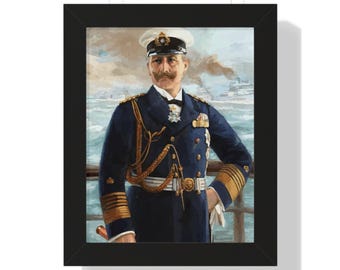Kaiser Wilhelm II Grand Admiral Framed Historic Painting