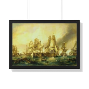 The Battle of Trafalgar Framed Painting Poster | Napoleon War Battle Painting | Historic Trafalgar Painting | Battle of Trafalgar Painting