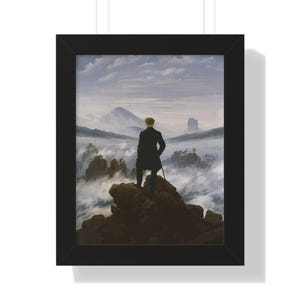 Historical Wanderer above the Fog Framed Painting Framed | Caspar David Friedrich Painting | Historical Painting | Historical Art