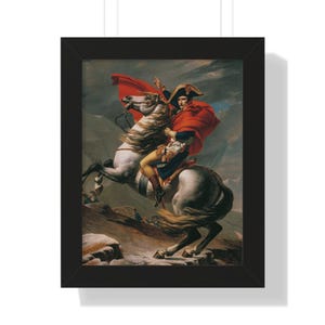 Napoleon Bonaparte at the Great St. Bernard Mountain Alps Painting Poster | Historical Napoleon Bonaparte Painting | Napoleon Poster