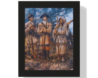 "Lewis und Clark ""Expedition"" Gemälde, gerahmtes Gemälde, amerikanische Geschichtskunst."
