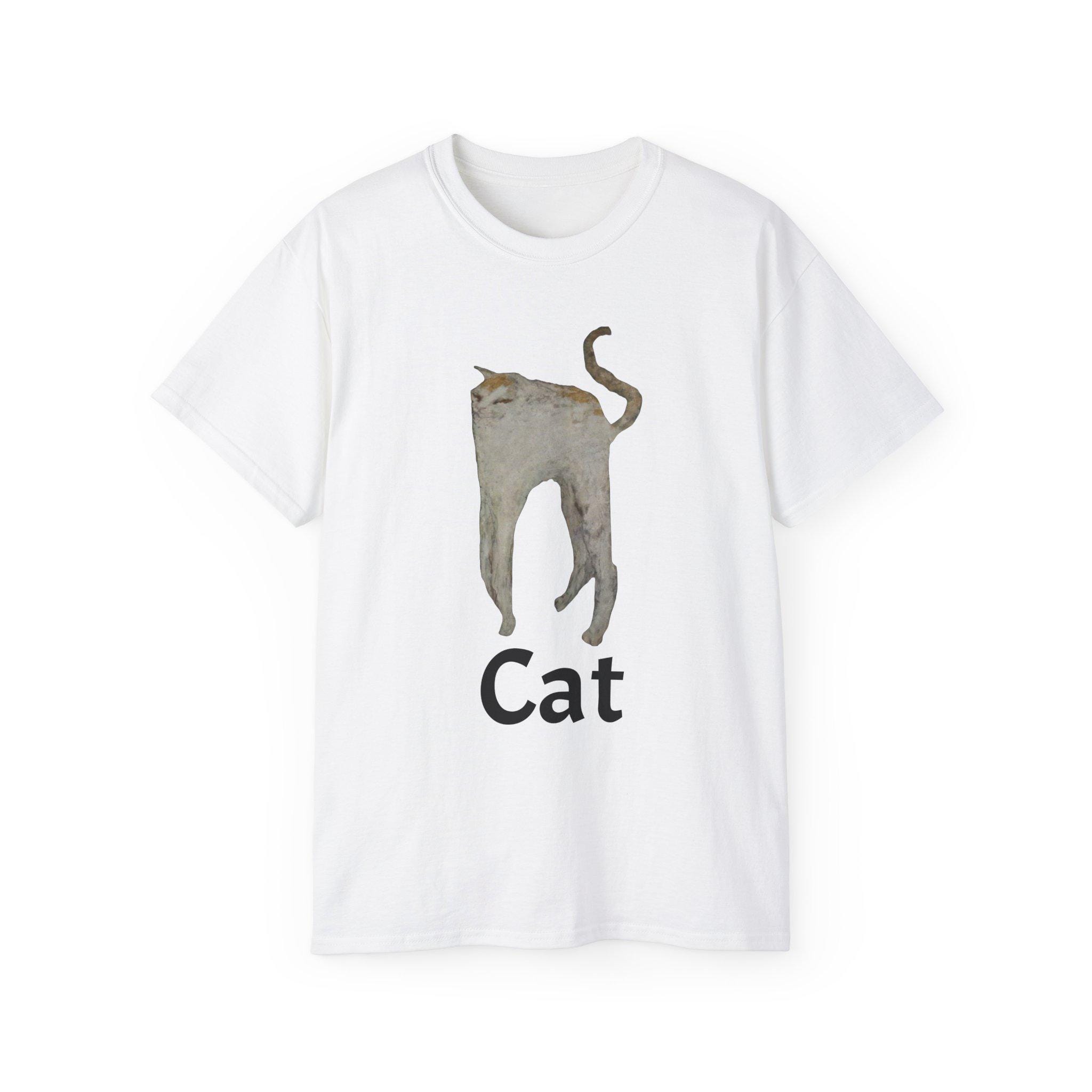 The White Cat Cutout Painting Unisex Ultra Cotton Shirt