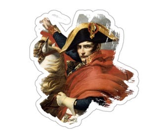 Adesivo Napoleone Bonaparte che attraversa le Alpi / Decorazione in vinile storico