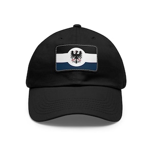 Prussian Blue Flag on a Leather Patch Hat | Historical Flag Hat | Prussian History Hat | Historical Prussian Flag Hat