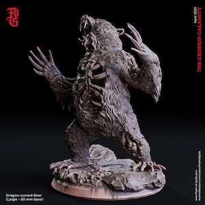 Przeklęty przez smoka niedźwiedź - Szkarłatna Klęska - Miniatura drukowana w 3D Flesh of Gods - Skala 32 mm