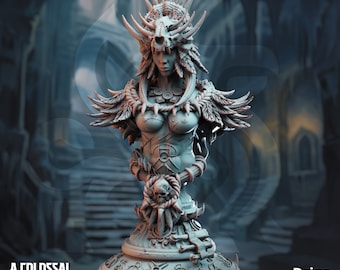 Busto de Driga, chamán de sangre colosal - Una amenaza colosal - Busto impreso en 3D DMStash