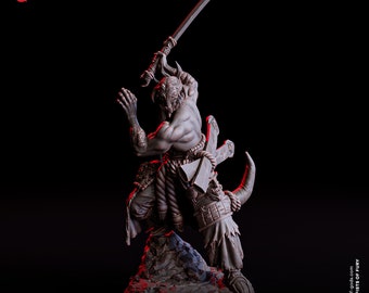 Swordsman From Nowhere - Fists of Fury - Flesh of Gods 3D Printed Miniature - 32mm Scale