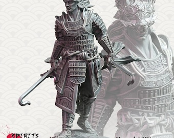 Kenshi Kitsune, renard à la bouche fétide - Esprits de l'est - Miniature imprimée en 3D DMStash - Échelle 32 mm