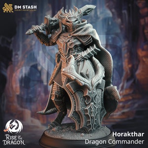 Horakthar, Dragon Commander - Rise of the Dragon - DMStash 3D Printed Miniature - 32mm Scale