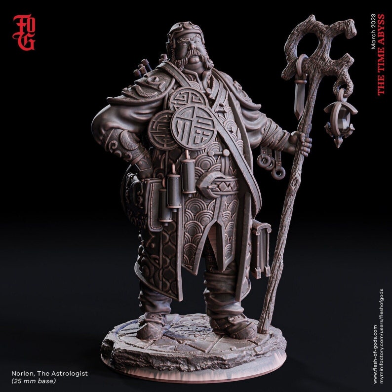 Norlen, The Astrologist The Time Abyss Flesh of Gods 3D Printed Miniature 32mm Scale image 1