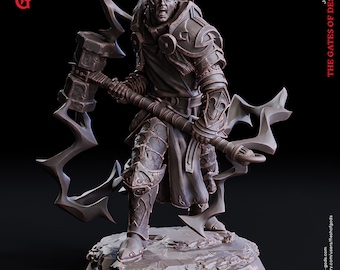 Thuridan, Tempest Cleric - The Gates of Despair - Flesh of Gods 3D Printed Miniature - 32mm Scale