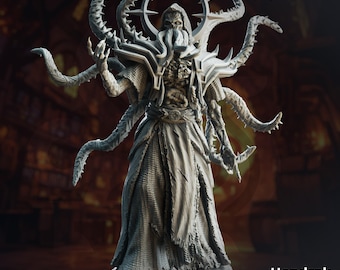 Hendrak, Dio Asceso Lich Flayer - Aberrant Ascension - DMStash Miniatura stampata in 3D - Scala 32 mm