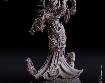 Solara, Sun's Defiance - The Nightfall Cult - Flesh of Gods 3D Printed Miniature - 32mm Scale