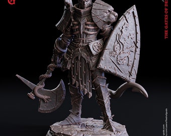 Ragrath, Oathbreaker Paladin - The Gates of Despair - Flesh of Gods 3D Printed Miniature - 32mm Scale