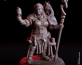 Camilla, Dwarf Warlock - Nightmarish Parade - Flesh of Gods 3D Printed Miniature - 32mm Scale
