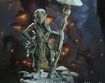 Cordelia the Homestead Hermit, Halfling Druid - The Fey Court - DMStash 3D Printed Miniature - 32mm Scale
