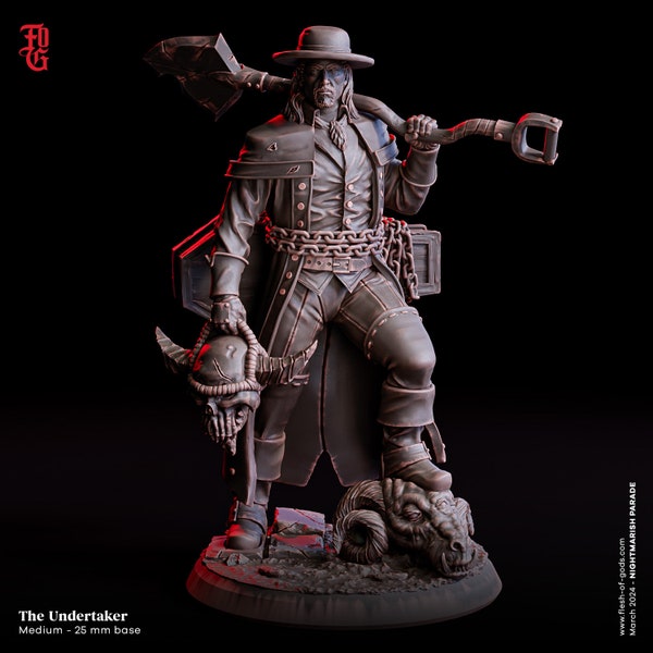 The Undertaker - Nightmarish Parade - Flesh of Gods 3D Printed Miniature - 32mm Scale