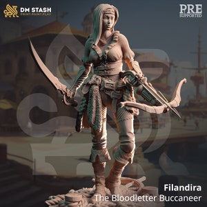 Filandira, The Bloodletter Buccaneer - Darkest Depths - DMStash 3D Printed Miniature - 32mm Scale