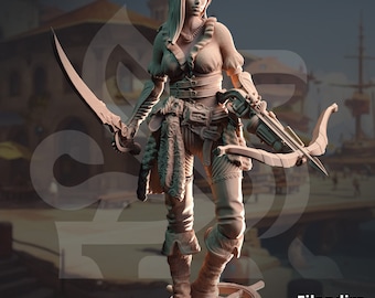 Filandira, The Bloodletter Buccaneer - Darkest Depths - DMStash 3D Printed Miniature - 32mm Scale