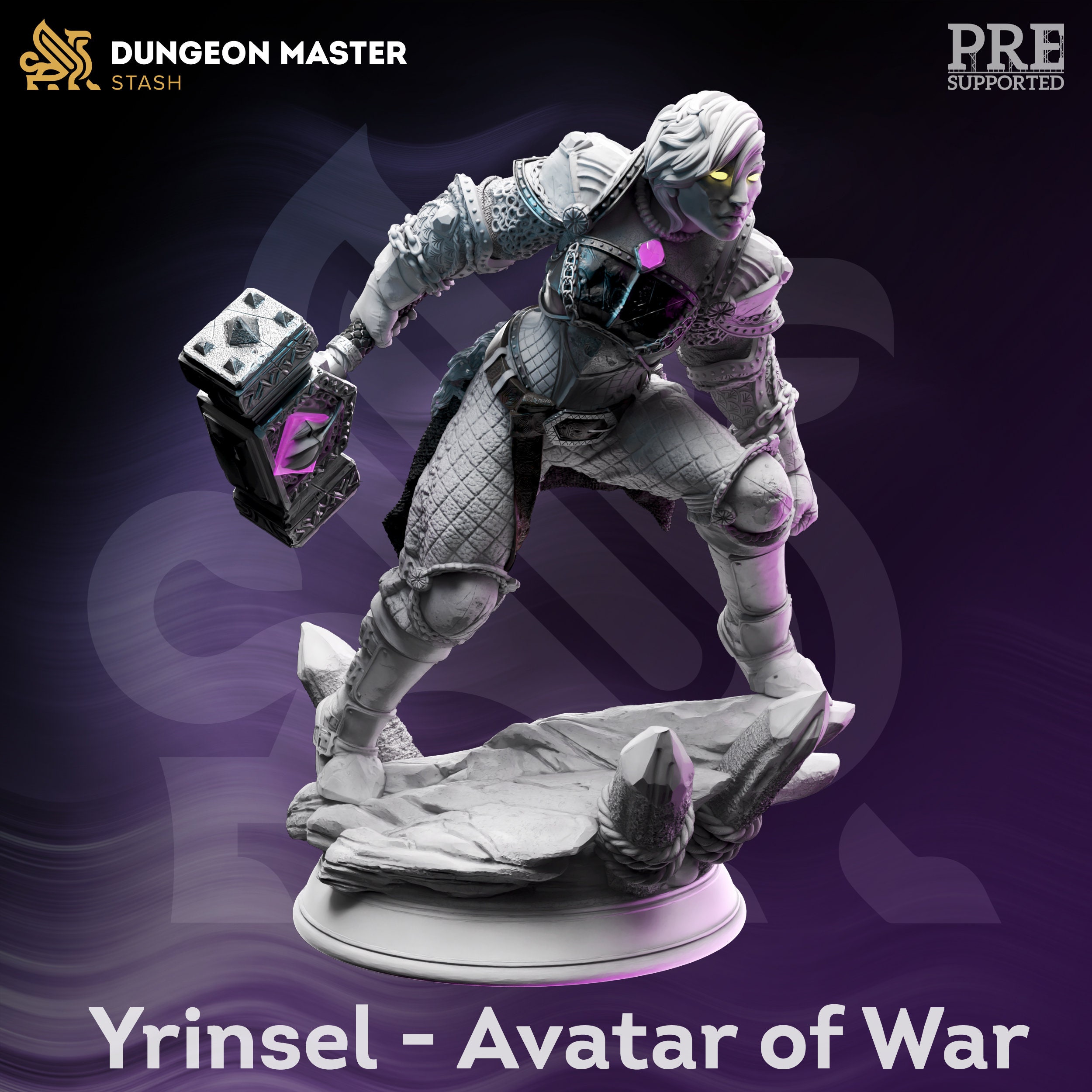 Earth Genasi Goliath Cleric Paladin - Bite The Bullet 32mm Fantasy D&D Miniature