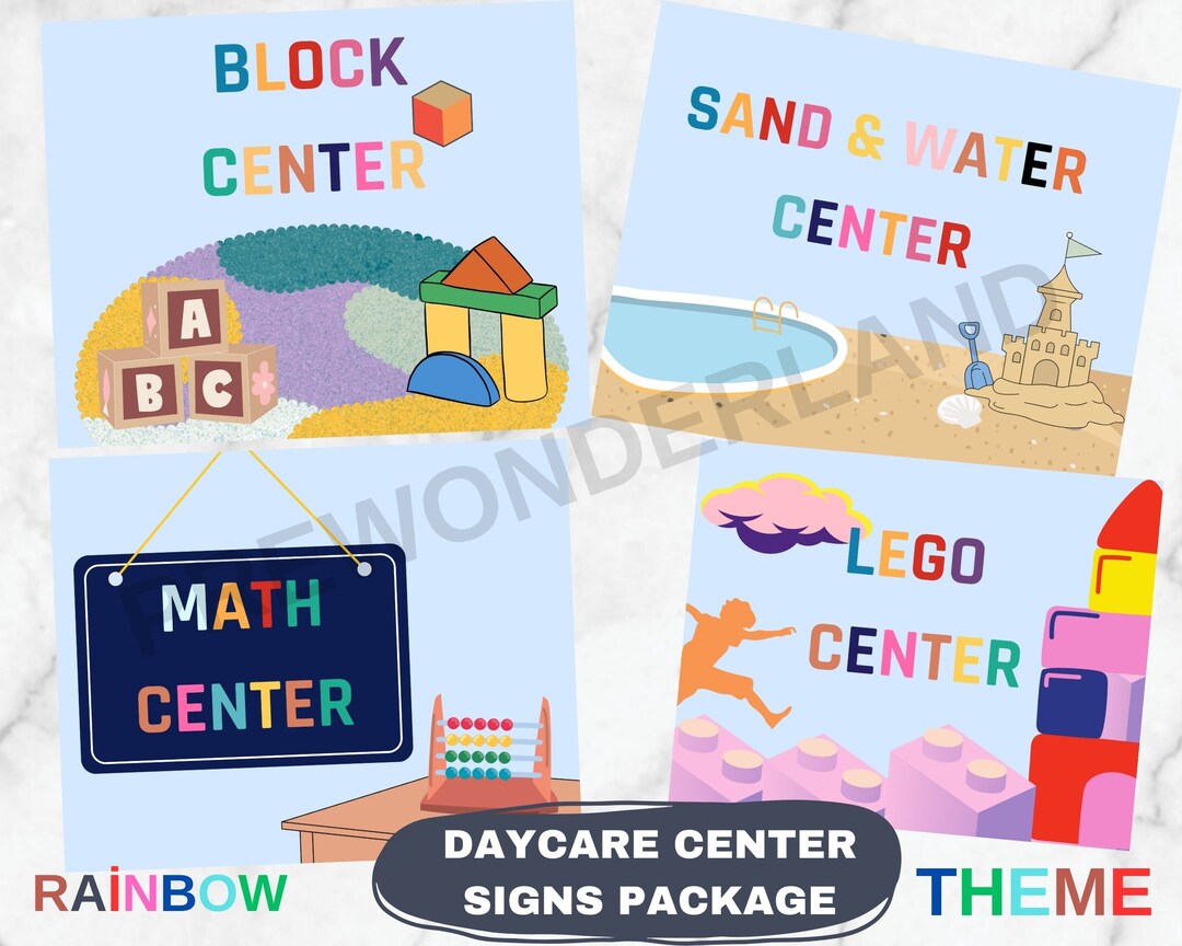 DAYCARE CENTER Signs/childcare Printable Signs for Preschool - Etsy