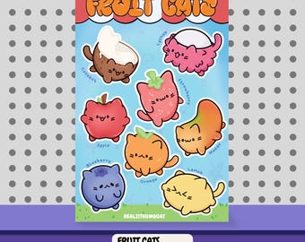 Fruit Cats Vinyl Sticker Sheet