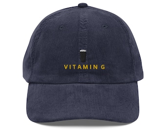 VINTAGE Corduroy Golden Vitamin G Tribute Cap USA SHIPPING