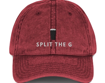 Split the G White Thread Vintage Dad Hat