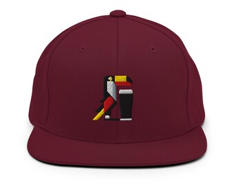 Toucan Pint Snapback | Minimalistische Bauhaus vogelkunst | Gestructureerde pet met platte klep | Archithread pet