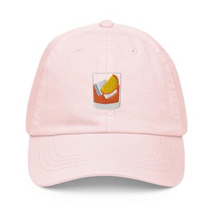 Negroni Embroidered Pastel Baseball Cap - Playful Cocktail Design