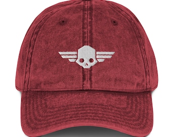 Helldiver Emblem Vintage Dad Cap - Embroidered Cotton Twill, Washed Out Style