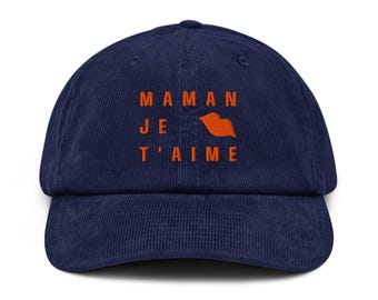 Maman Je T’Aime Embroidered Corduroy Hat - Inspired by Shrinking