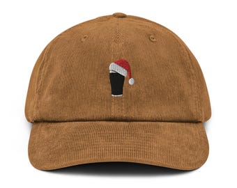 Festive Stout Corduroy Cap - Christmas Cheer with a Pint of Stout Embroidery