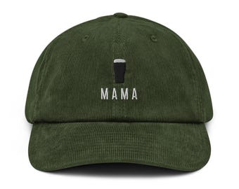Gorra minimalista MAMA Stout Pint: gorra de pana suave