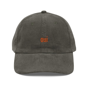 Oui Embroidered Corduroy Cap - Shrinking French- USA