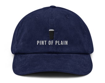 Pint of Plain Embroidered Corduroy Cap - Classic Stout Tribute