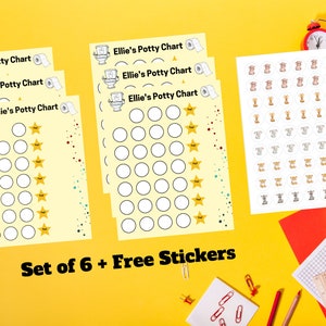 Personalized Potty Chart Prints, Set of 6, Progression Potty Chart ...