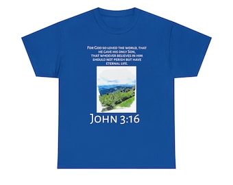 John 3:16 Christian Unisex Heavy Cotton Tee